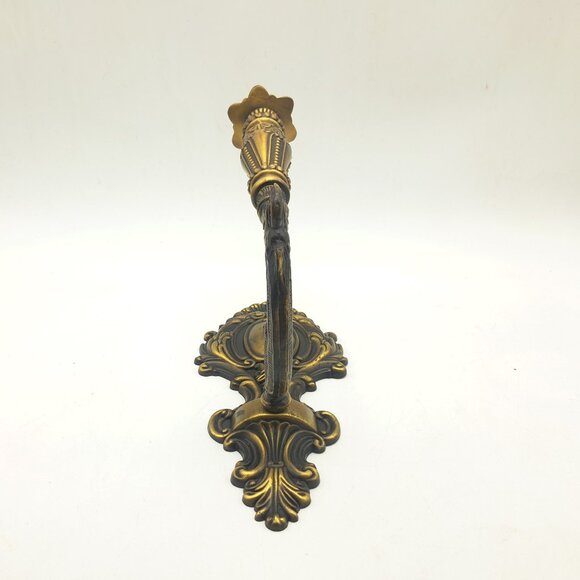 Vintage Brass Candle Holder Sconce & Candle - Picture 4 of 11